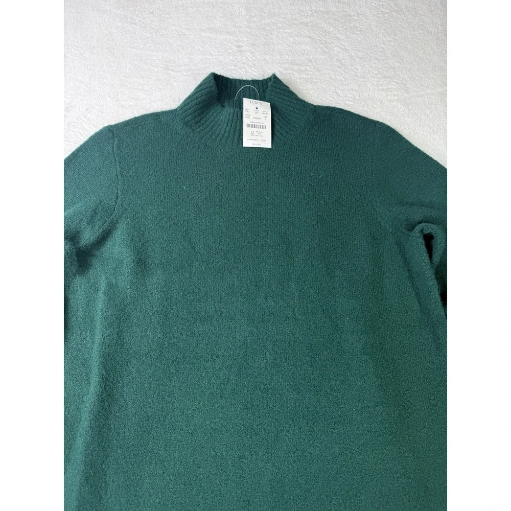 J.Crew Sweater Dress Womens Small Green Extra-Soft Mock Neck Knit BU755 NWT